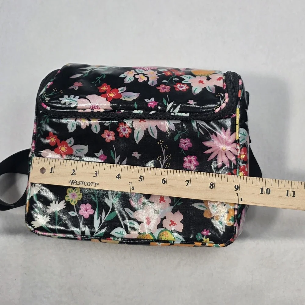 Vera Bradley Floral Tangerine Twist Lunch Bag Zipper Handle Reusable 10x7x5